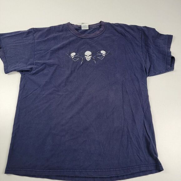 Vintage Y2K Affliction Style Skulls Distressed Grunge Goth Punk Rock Tshirt - Picture 4 of 9